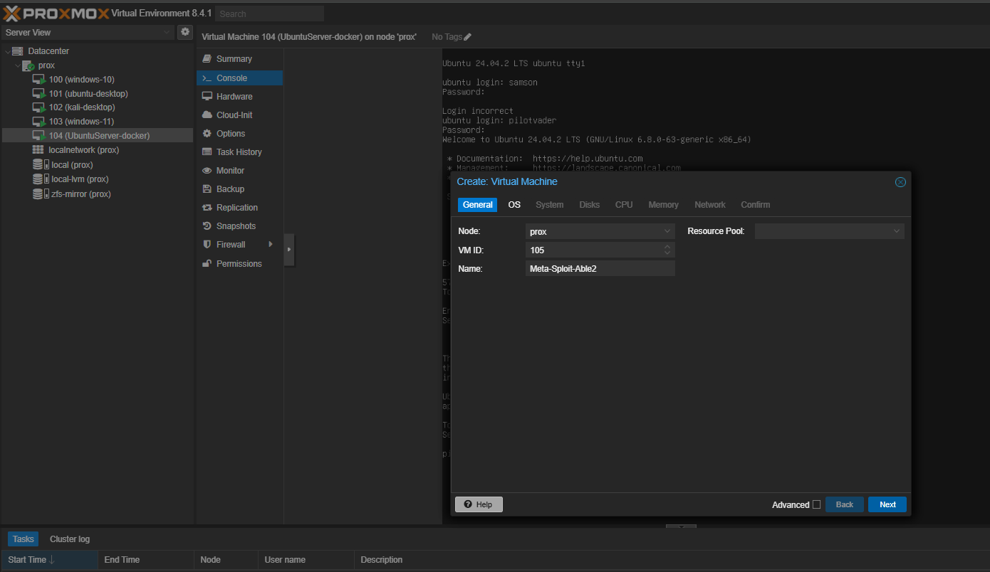 1 Metasploitable Installation started